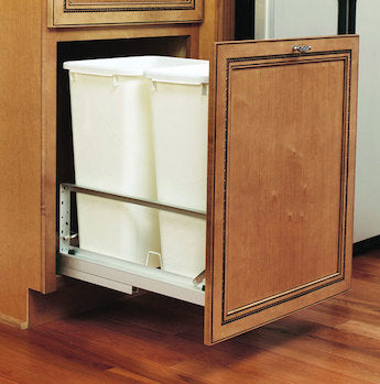 Waste basket pull-out for base cabinets