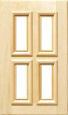 The San Marino recessed cabinet door with applied molding detail and 4 pane windows shown in Maple.