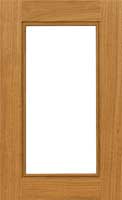 Cascade cabinet door with glass panel