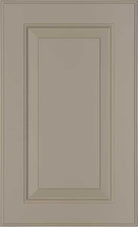 Raised panel rigid thermofoil cabinet door shown in stone grey