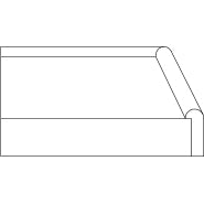 cutaway view of Vienna cabinet door that has a slim shaker style molding around its outer edge