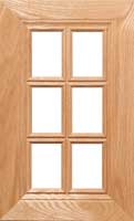 French lite glass cabinet door with mitered frame molding detail