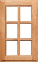 Adobe cabinet door shown with window grid frames for glass panel