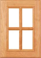 The Davenport French lite glass cabinet door with beaded center panel and edge details