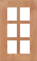 The Maverick craftsman style glass cabinet door with six glass panes