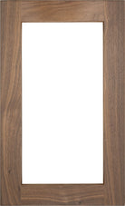 Nolan glass panel cabinet door shown in Walnut