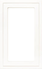 RTF thermofoil skinny shaker style cabinet door with single pane glass 