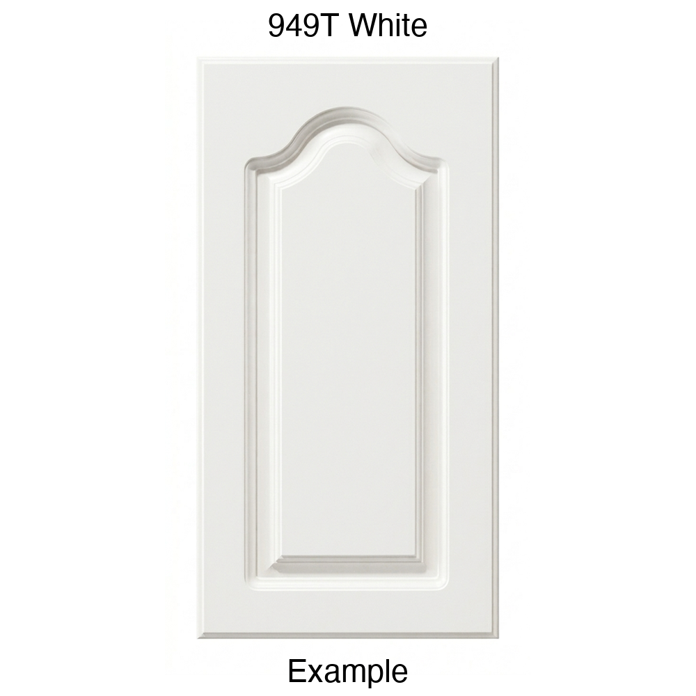 AL757 Cathedral Raised Panel Thermofoil Cabinet Door in 949T White