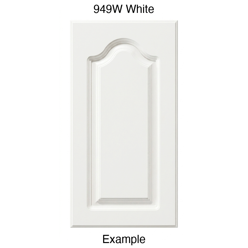 AL757 Cathedral Raised Panel Thermofoil Cabinet Door in 949W White