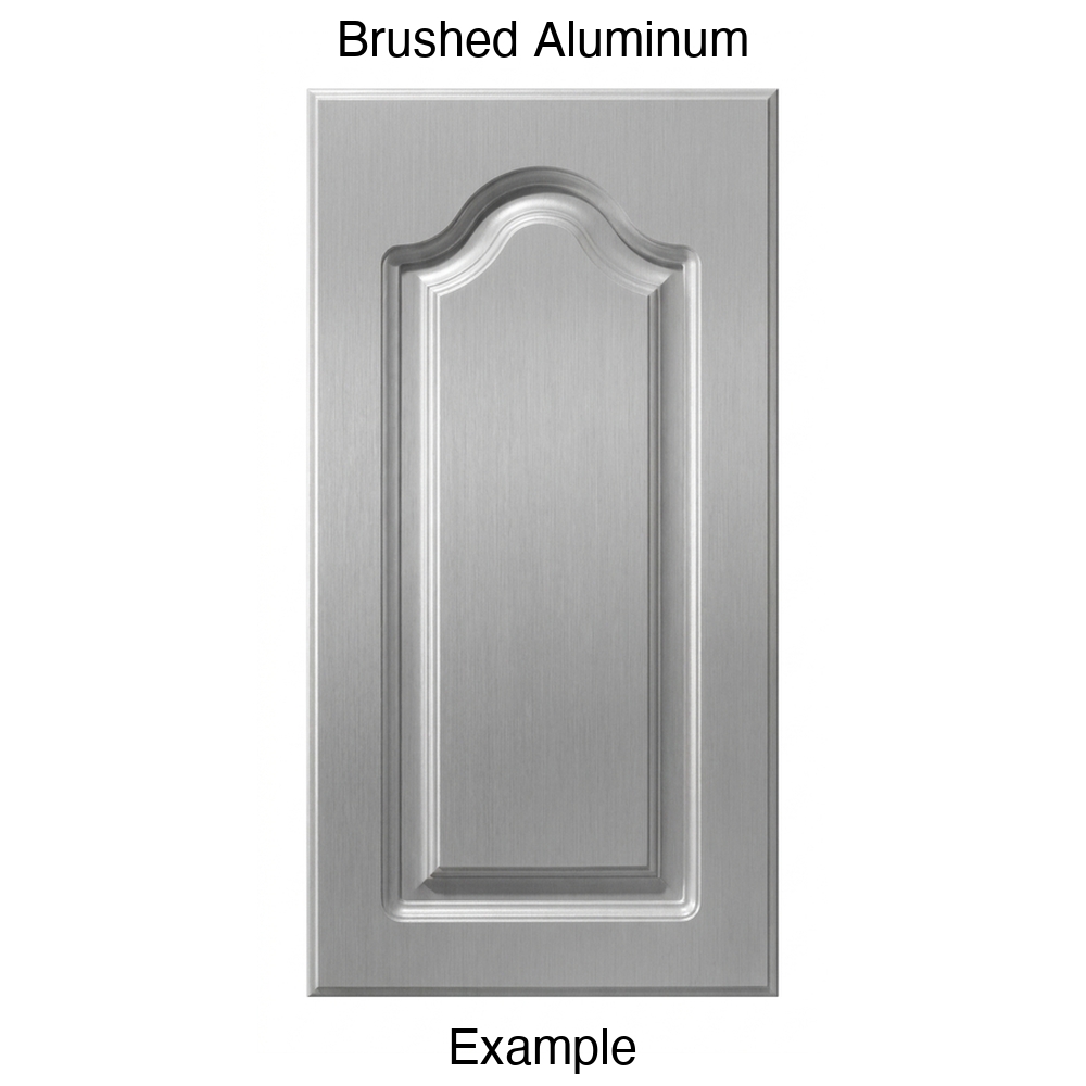 AL757 Cathedral Raised Panel Thermofoil Cabinet Door in Brushed Aluminum