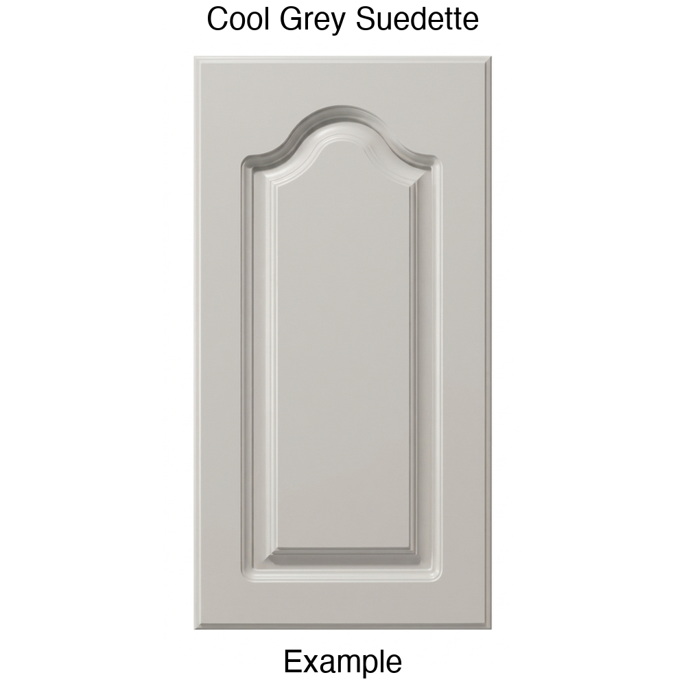AL757 Cathedral Raised Panel Thermofoil Cabinet Door in Cool Grey Suedette