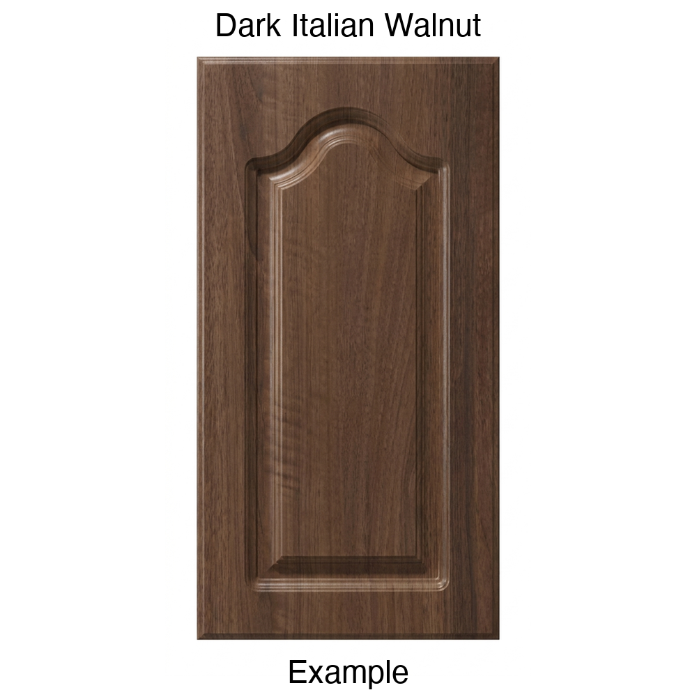 AL757 Cathedral Raised Panel Thermofoil Cabinet Door in Dark Italian Walnut