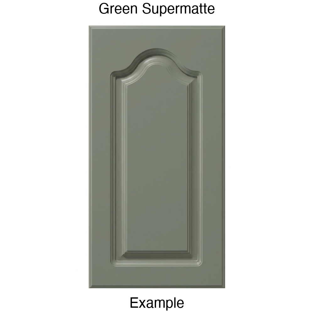 AL757 Cathedral Raised Panel Thermofoil Cabinet Door in Green Supermatte