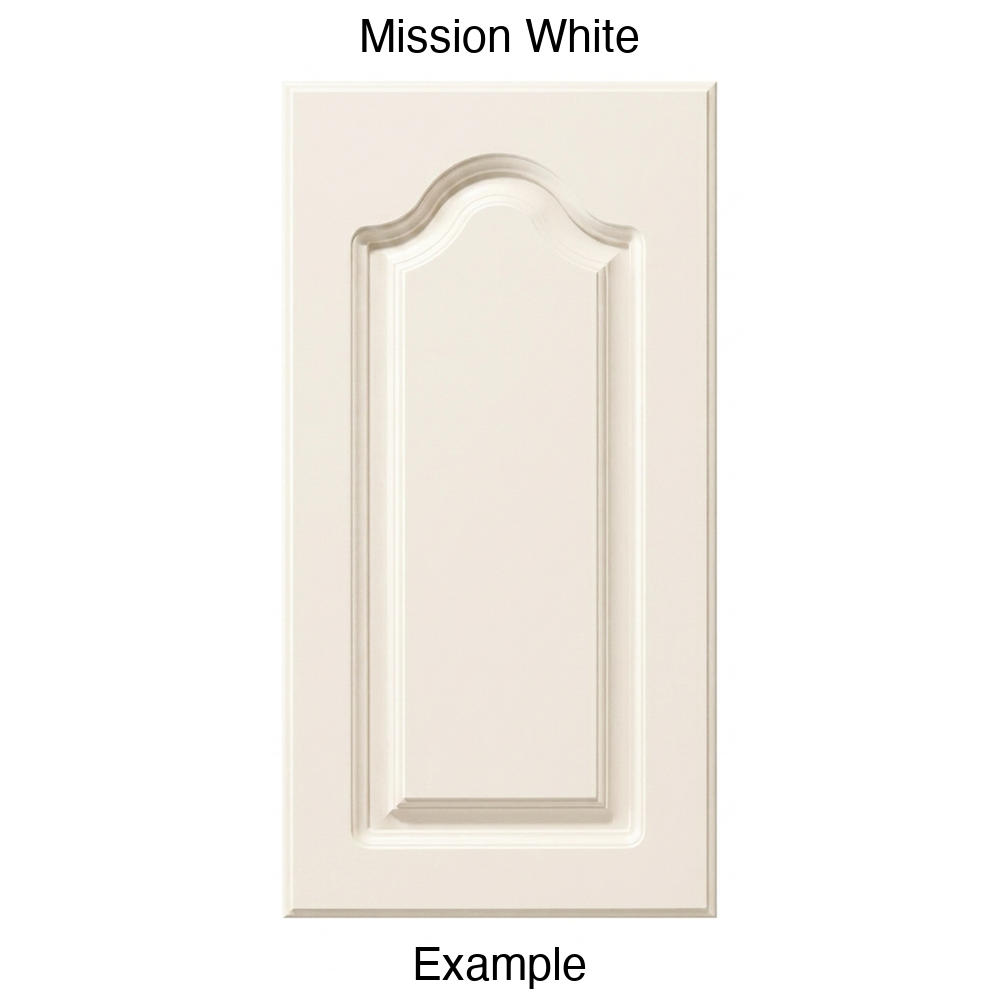AL757 Cathedral Raised Panel Thermofoil Cabinet Door in Mission White