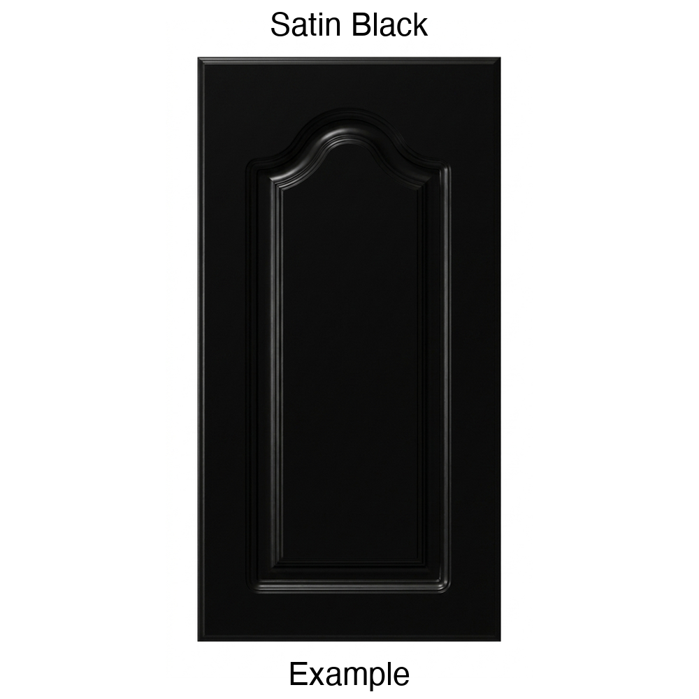 AL757 Cathedral Raised Panel Thermofoil Cabinet Door in Satin Black