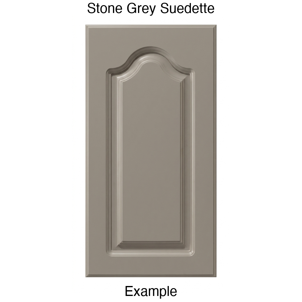AL757 Cathedral Raised Panel Thermofoil Cabinet Door in Stone Grey Suedette