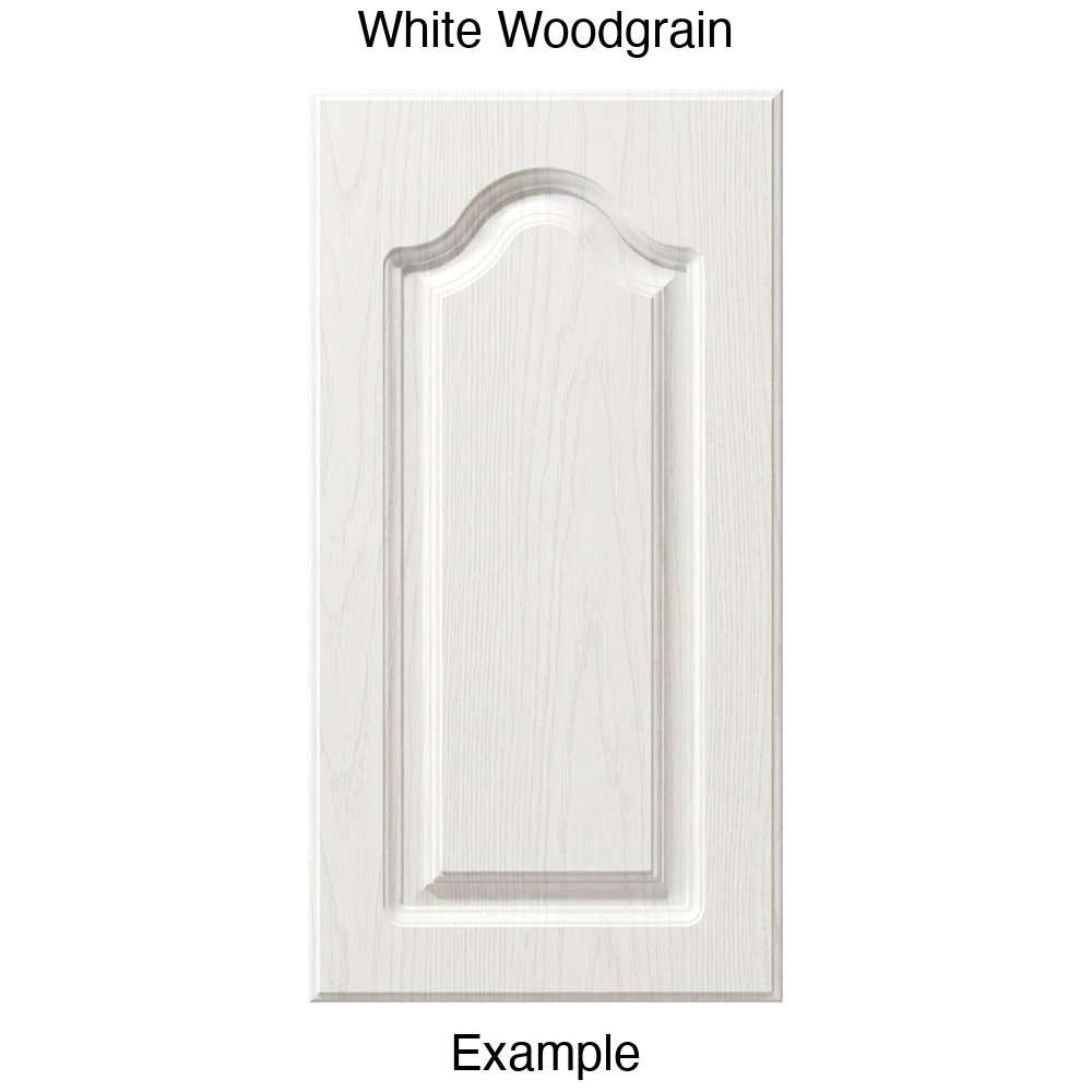 AL757 Cathedral Raised Panel Thermofoil Cabinet Door in White Woodgrain