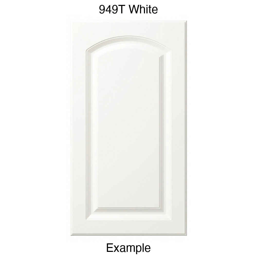 AP768 Arched Raised Panel Thermofoil Cabinet Door in 949T White