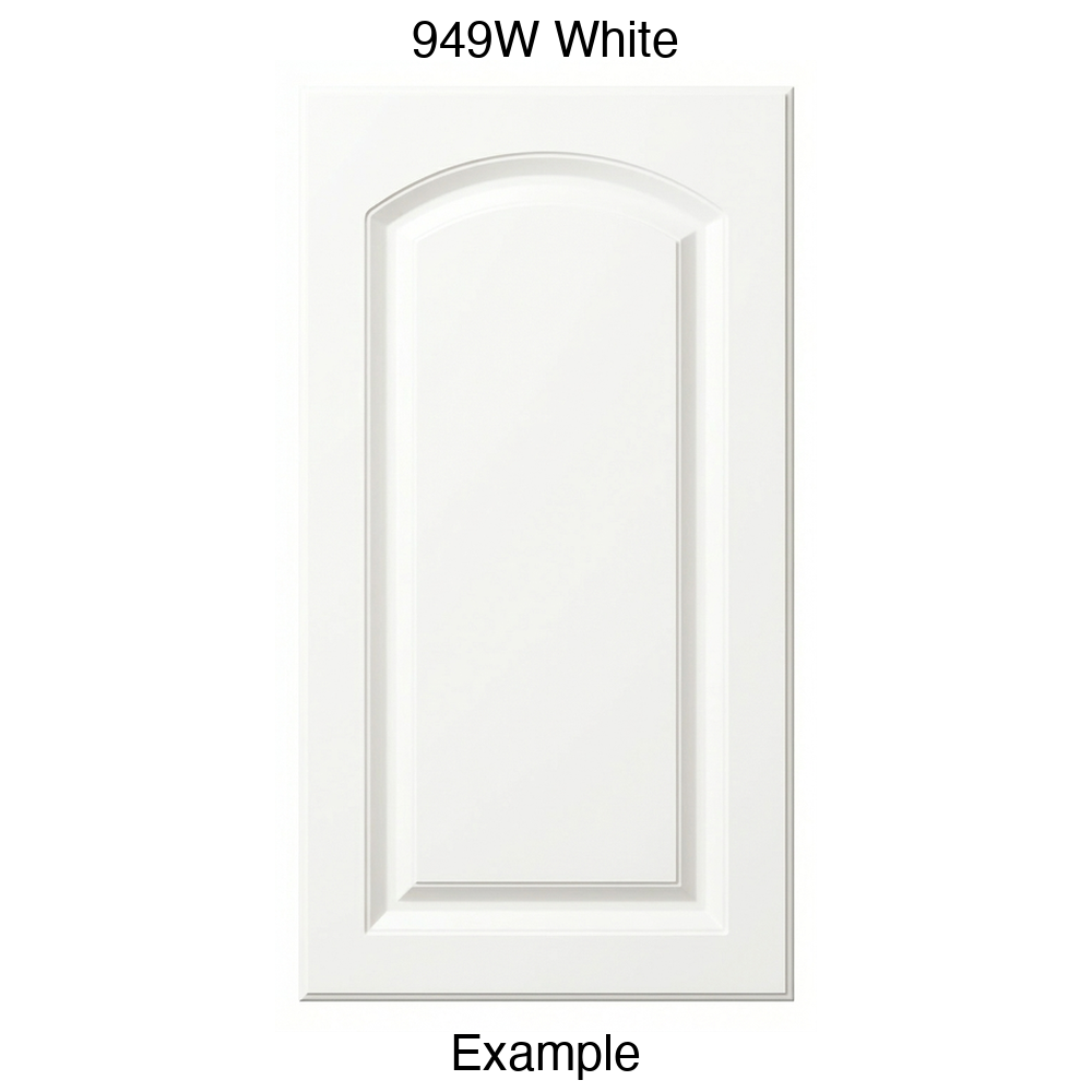 AP768 Arched Raised Panel Thermofoil Cabinet Door in 949W White
