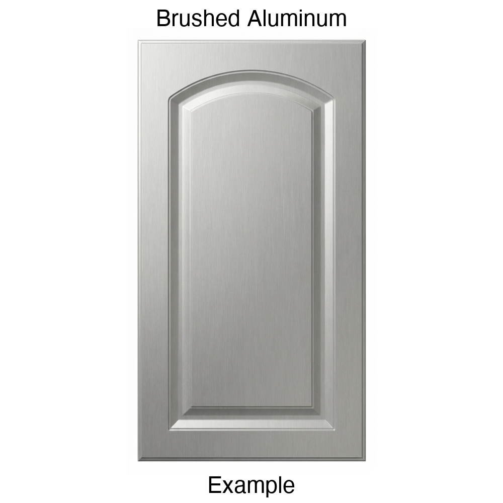 AP768 Arched Raised Panel Thermofoil Cabinet Door in Brushed Aluminum