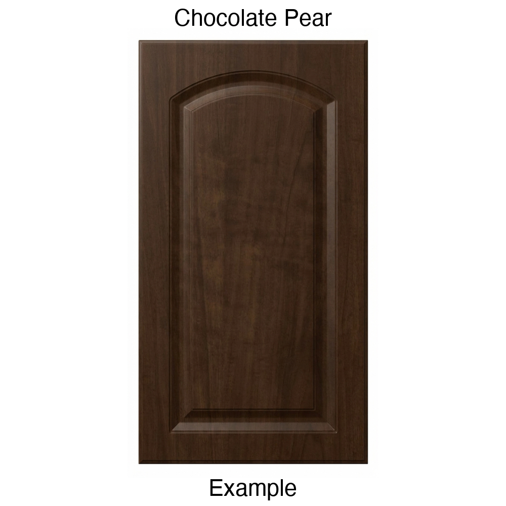 AP768 Arched Raised Panel Thermofoil Cabinet Door in Chocolate Pear