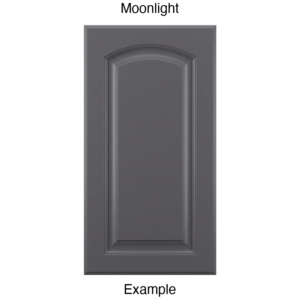 AP768 Arched Raised Panel Thermofoil Cabinet Door in Moonlight