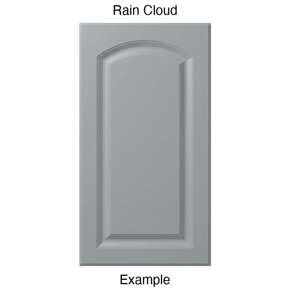 AP768 Arched Raised Panel Thermofoil Cabinet Door in Rain Cloud