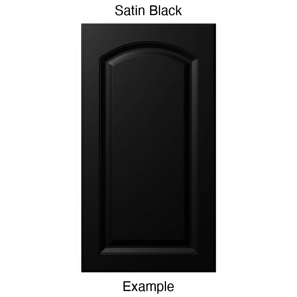 AP768 Arched Raised Panel Thermofoil Cabinet Door in Satin Black