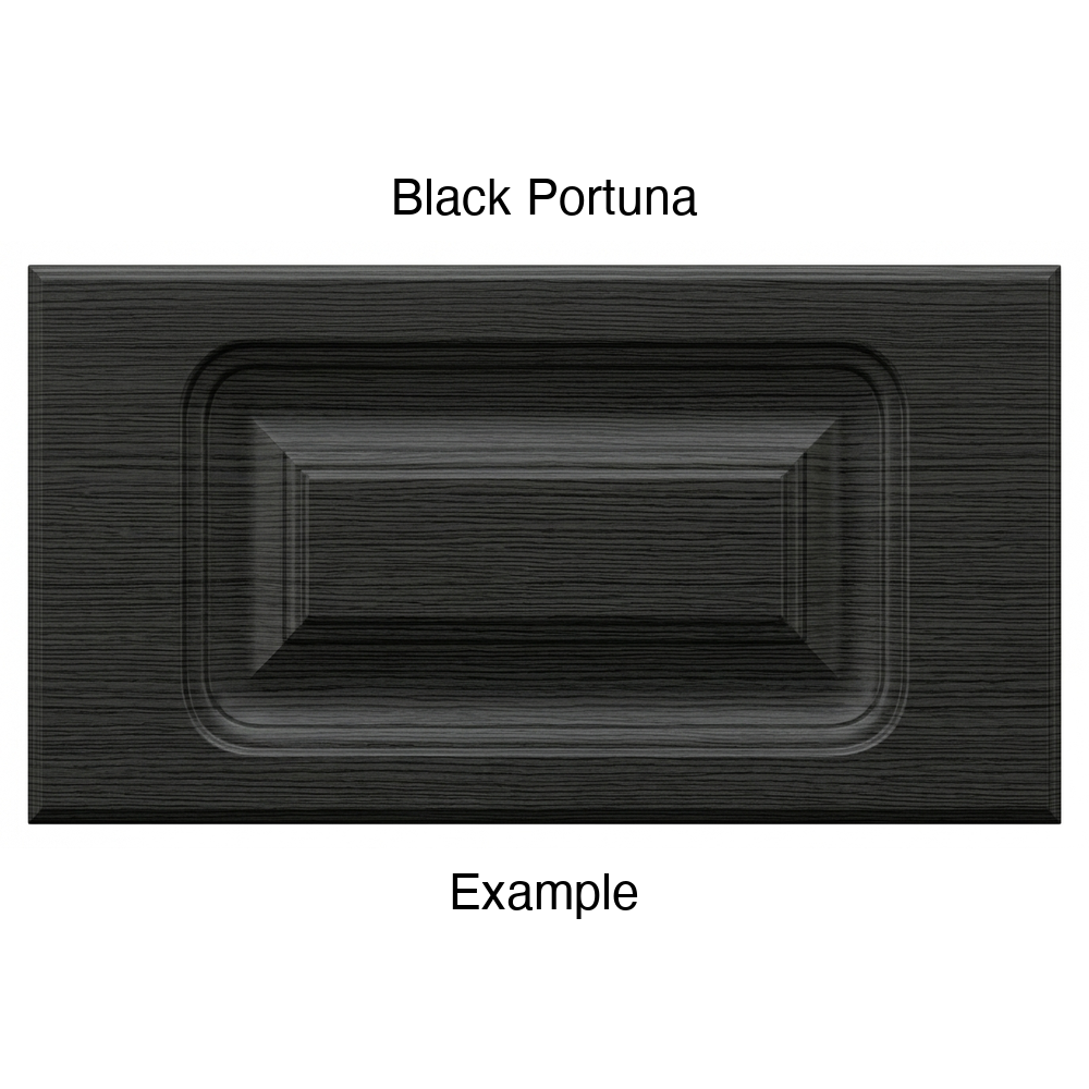 AR756 Thermofoil Drawer Front, Routed, in Black Portuna