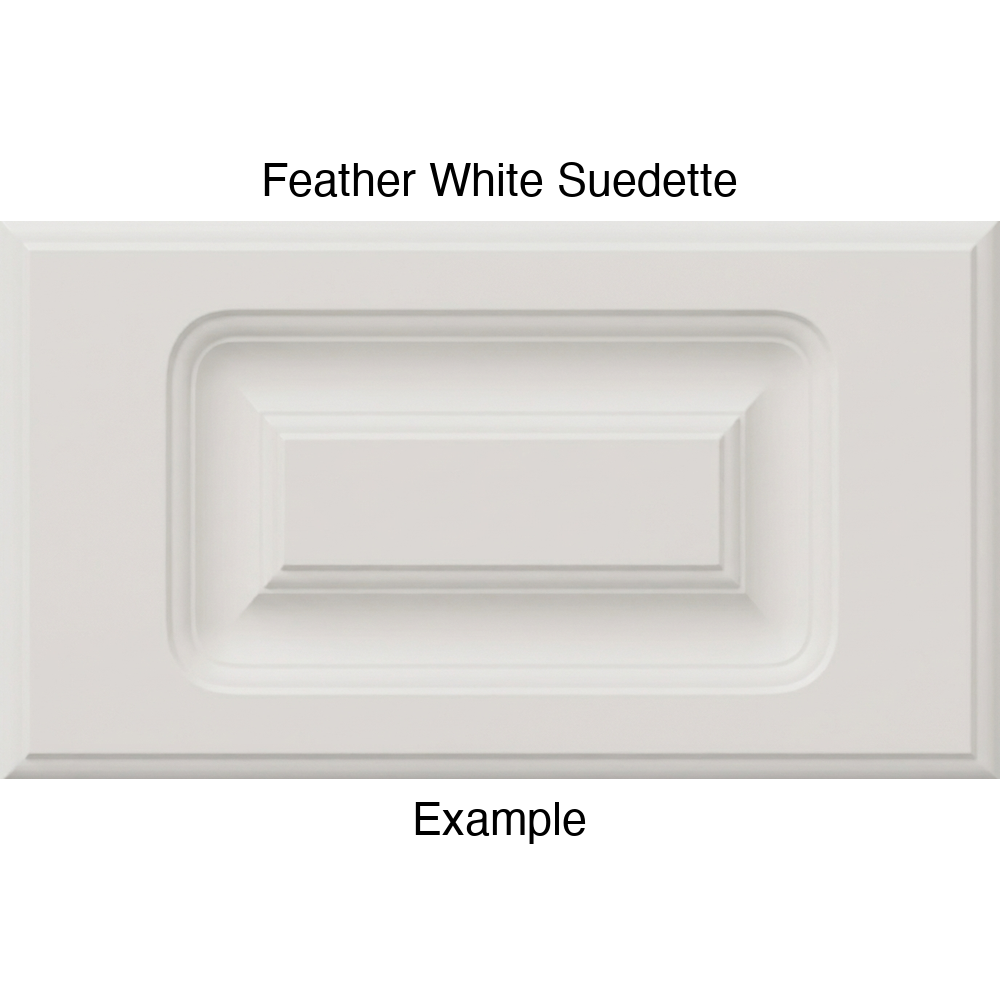 AR756 Thermofoil Drawer Front, Routed, in Feather White Suedette