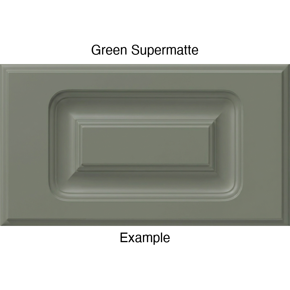 AR756 Thermofoil Drawer Front, Routed, in Green Supermatte