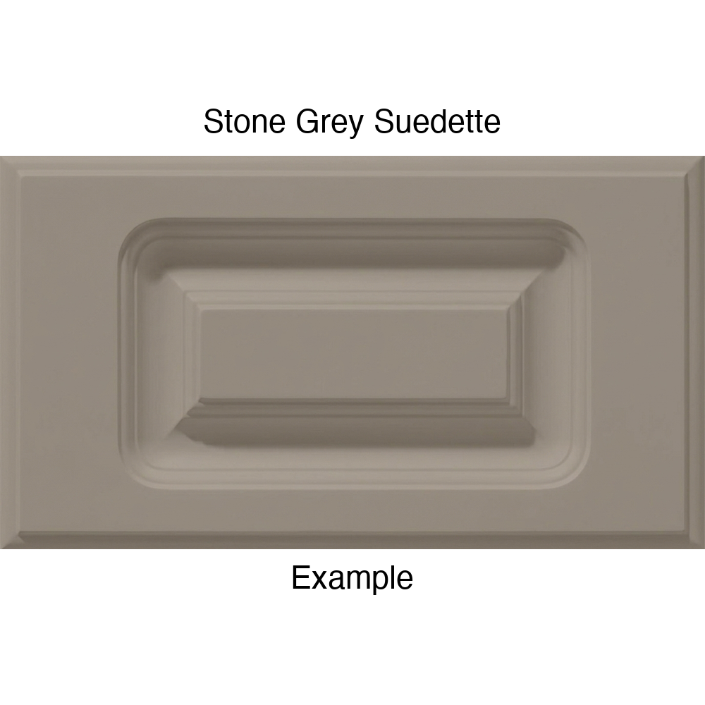 AR756 Thermofoil Drawer Front, Routed, in Stone Grey Suedette