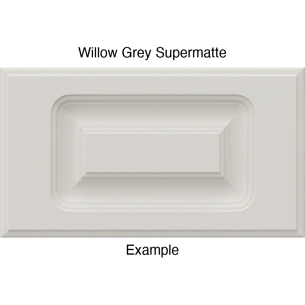 AR756 Thermofoil Drawer Front, Routed, in Willow Grey Supermatte