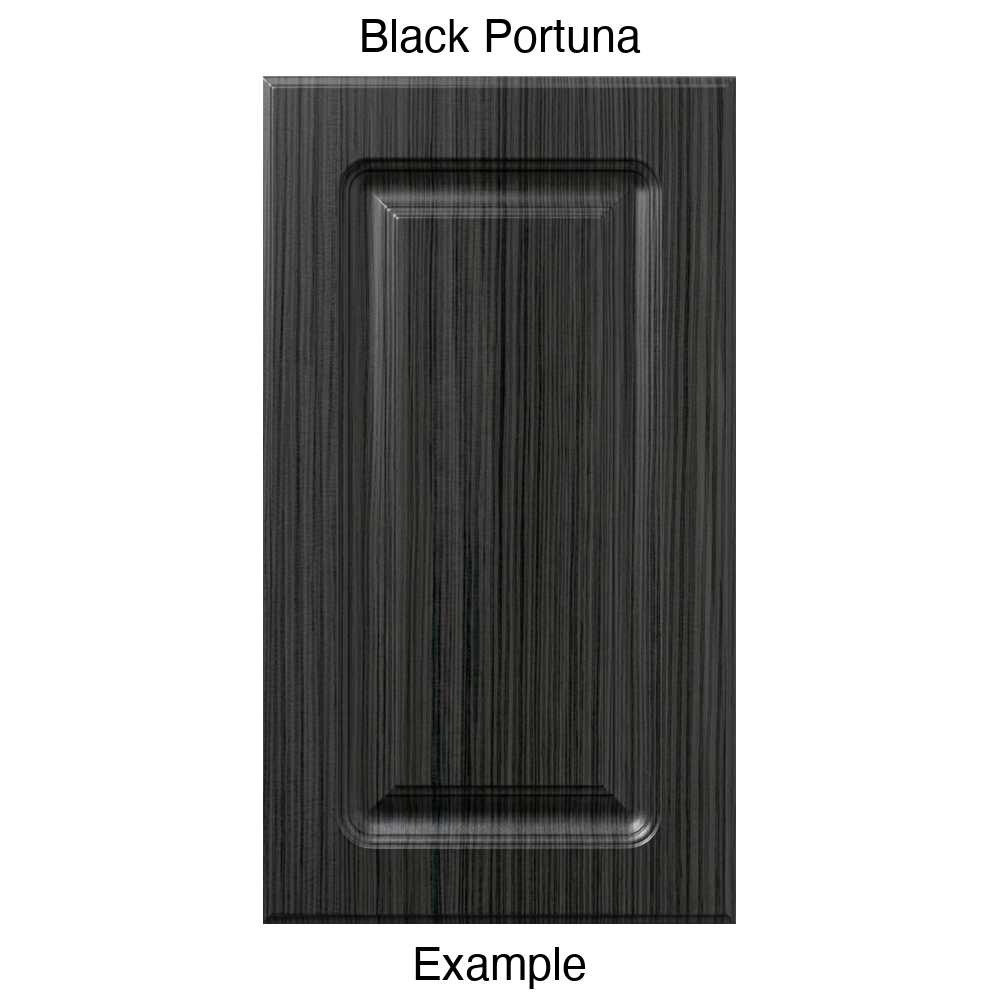 AR756 Raised Panel Thermofoil Cabinet Door in Black Portuna