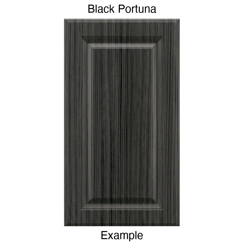 AR766 Raised Panel Thermofoil Cabinet Door in Black Portuna