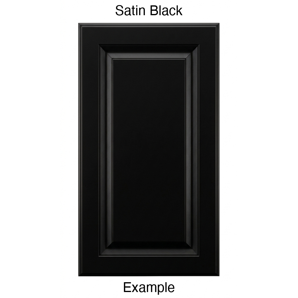 AR766 Raised Panel Thermofoil Cabinet Door in Satin Black