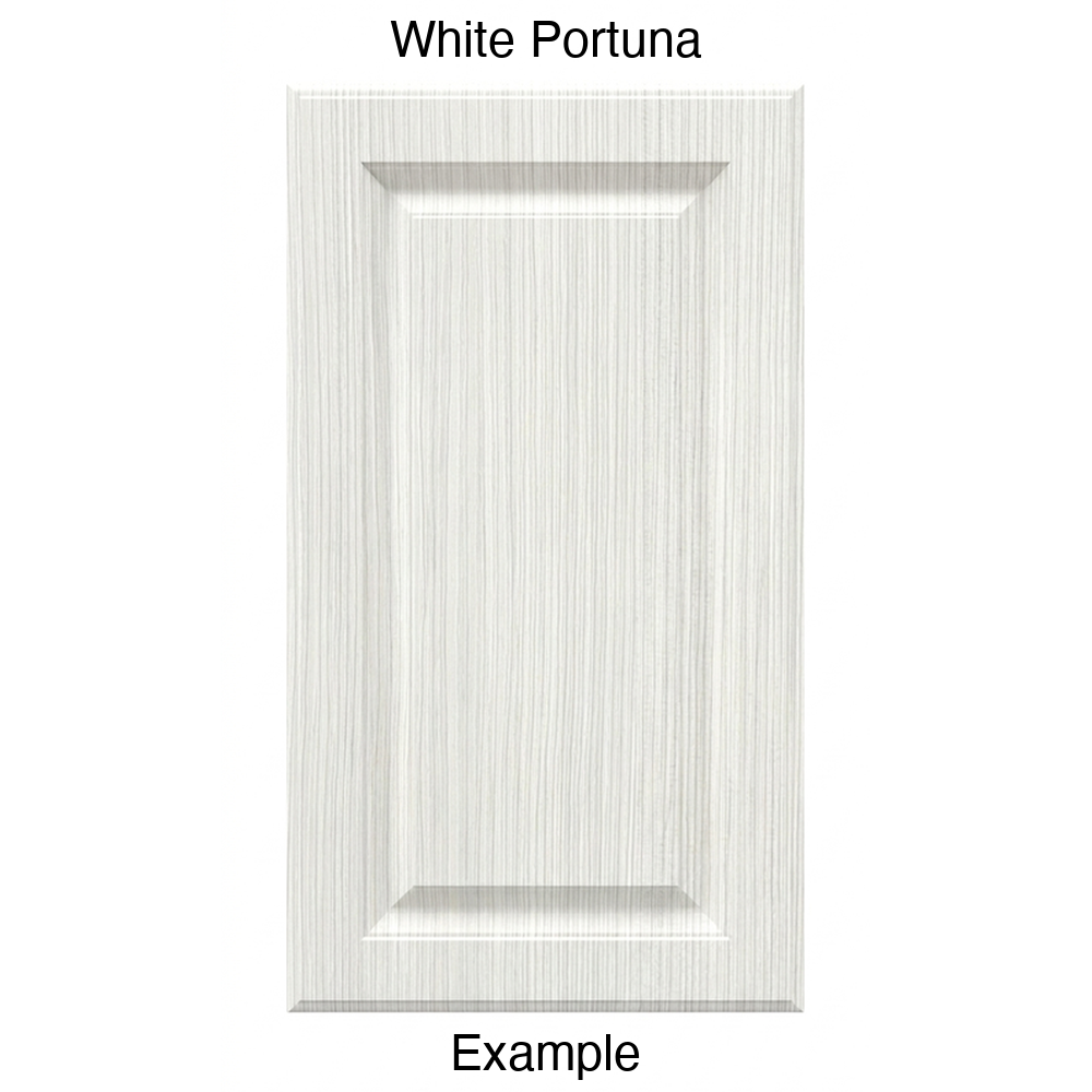 AR766 Raised Panel Thermofoil Cabinet Door in White Portuna