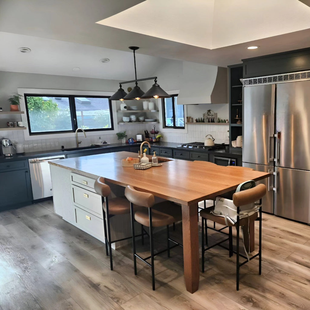 Refaced cabinets in a kitchen remodel