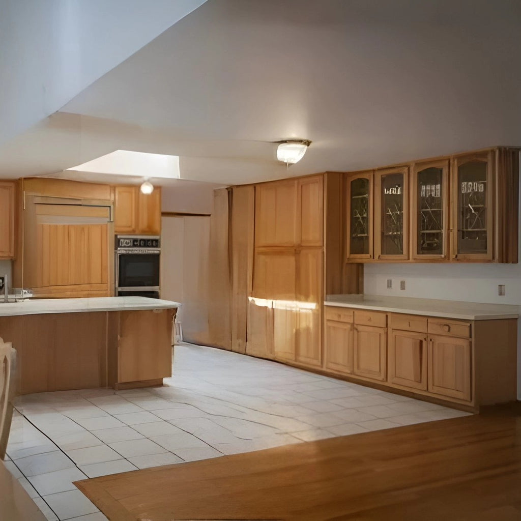 Kitchen cabinets before a remodel