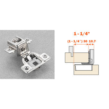 106 degree openeing angle soft close hinge for 1-1/4" Overlay