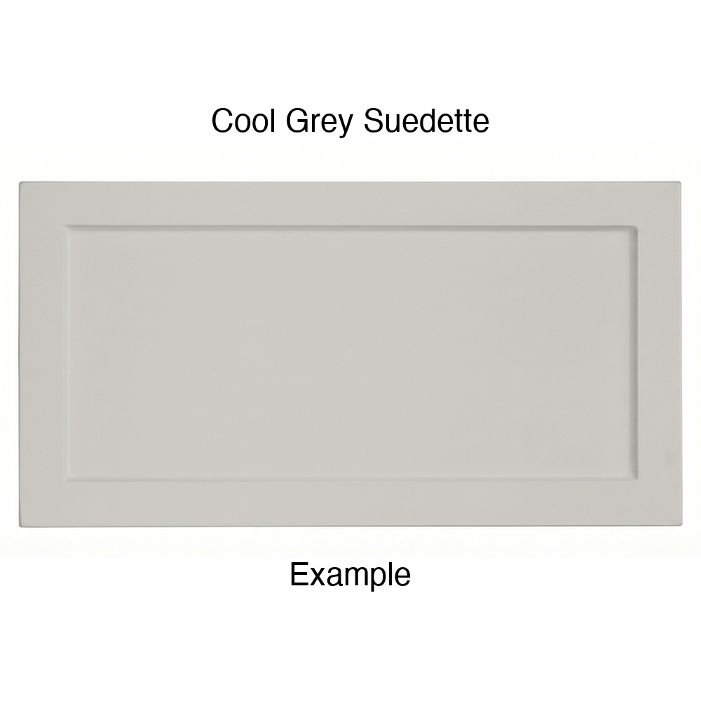 DN917 Thermofoil Drawer Front (Skinny Shaker Style), Routed, in Cool Grey Suedette