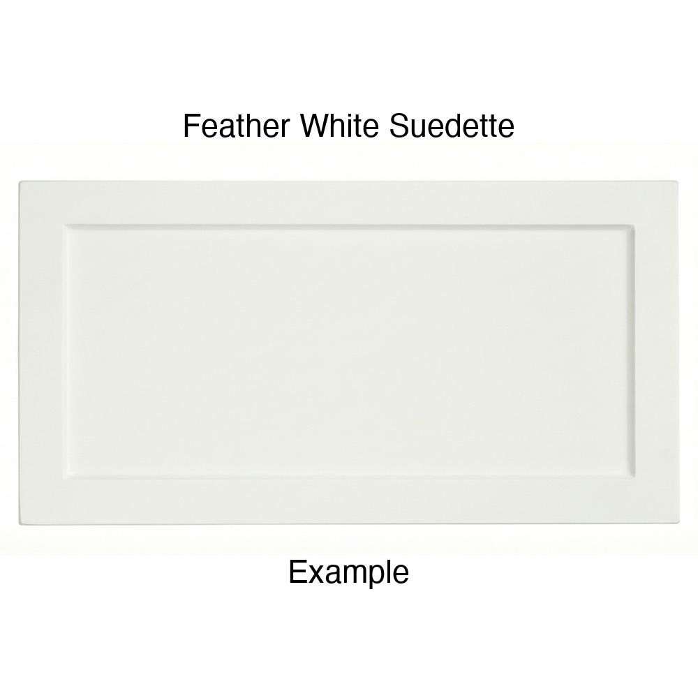 DN917 Thermofoil Drawer Front (Skinny Shaker Style), Routed, in Feather White Suedette