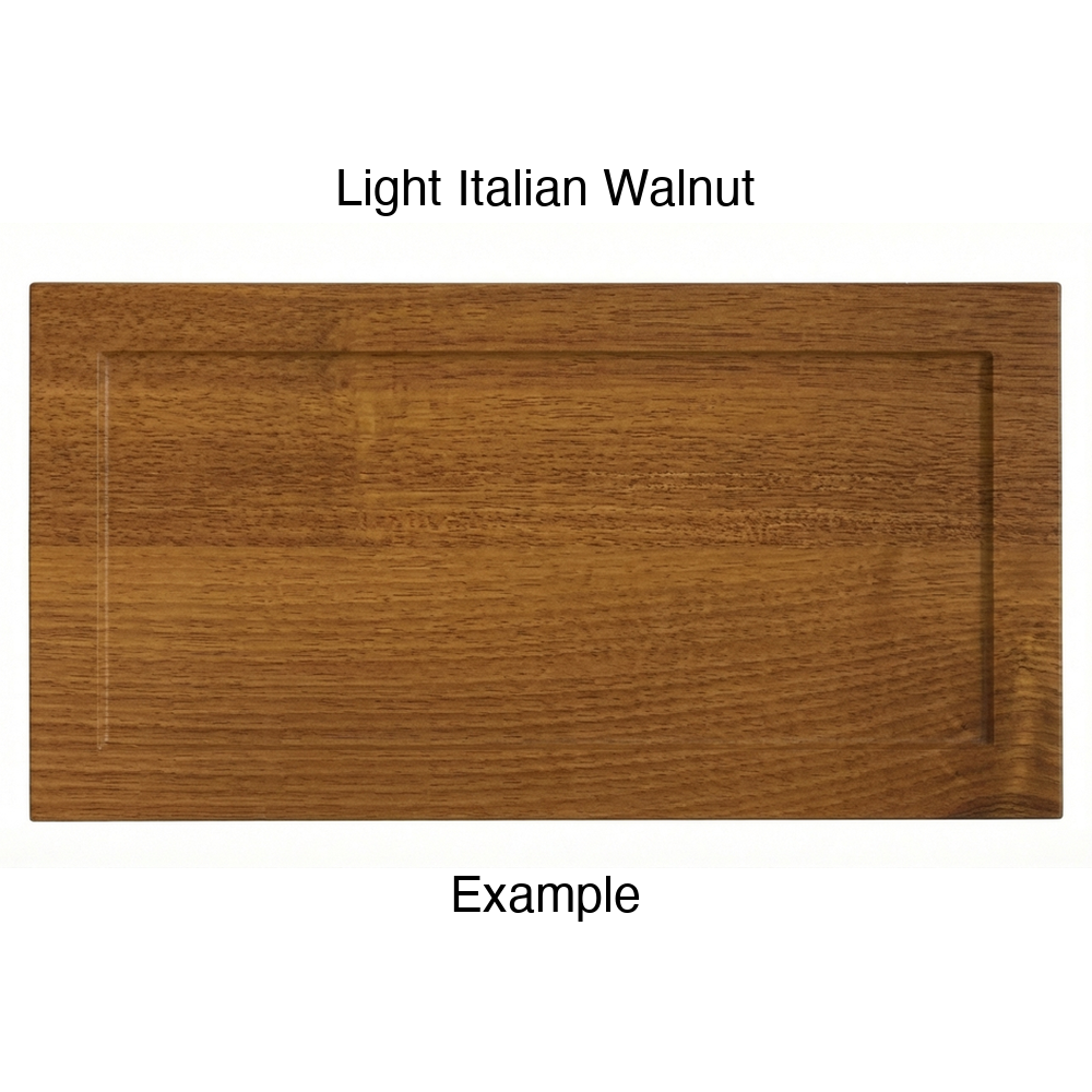 DN917 Thermofoil Drawer Front (Skinny Shaker Style), Routed, in Light Italian Walnut