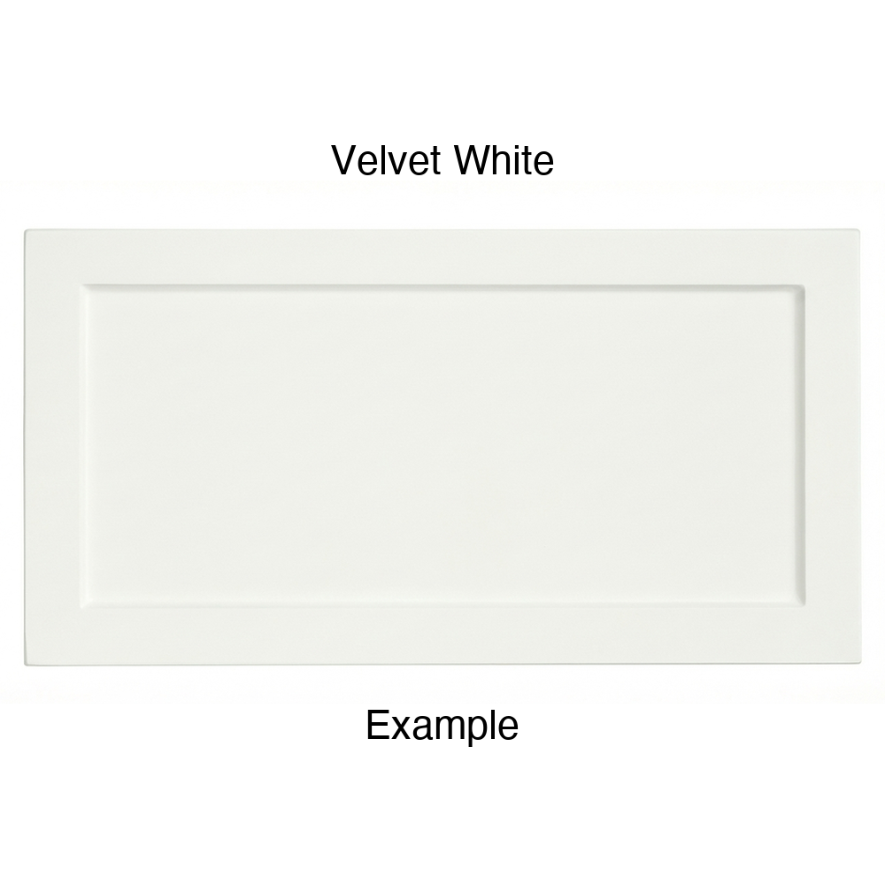 DN917 Thermofoil Drawer Front (Skinny Shaker Style), Routed, in Velvet White