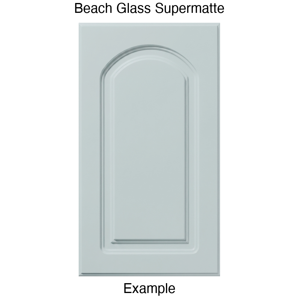DP8 Arched Raised Panel Thermofoil Cabinet Door in Beach Glass Supermatte