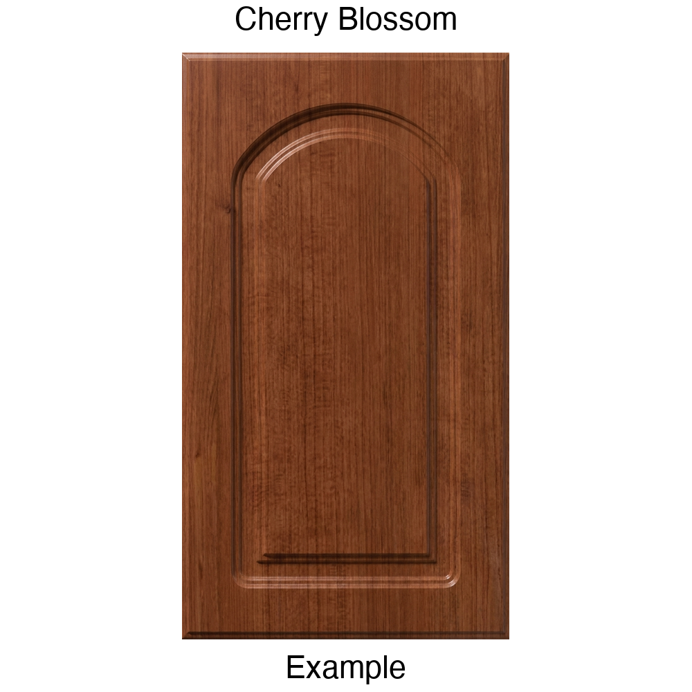DP8 Arched Raised Panel Thermofoil Cabinet Door in Cherry Blossom