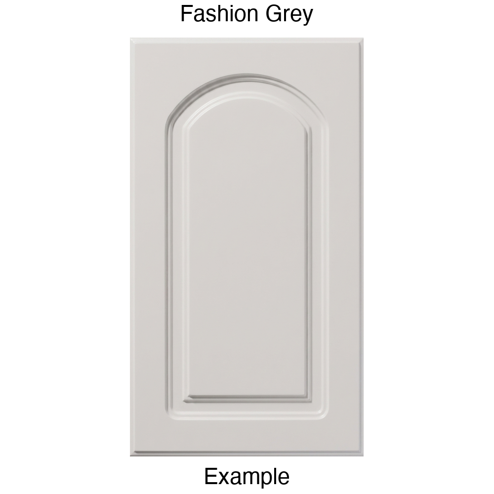 DP8 Arched Raised Panel Thermofoil Cabinet Door in Fashion Grey