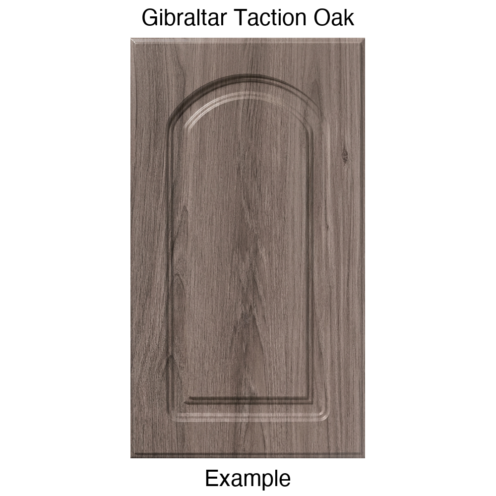 DP8 Arched Raised Panel Thermofoil Cabinet Door in Gibraltar Taction Oak