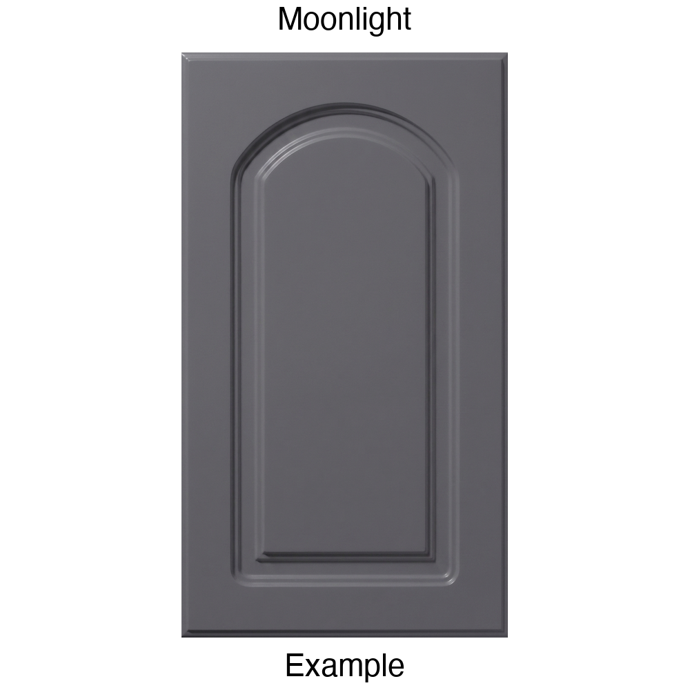DP8 Arched Raised Panel Thermofoil Cabinet Door in Moonlight