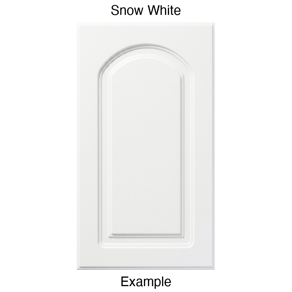 DP8 Arched Raised Panel Thermofoil Cabinet Door in Snow White